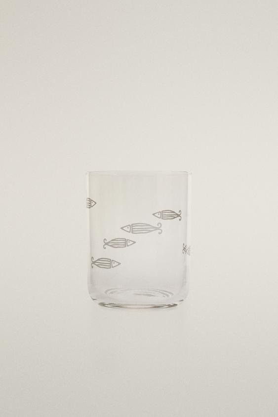 FISH GLASS TUMBLER - White by Zara - Image 0