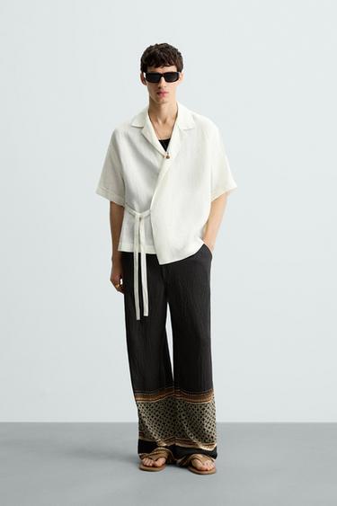 CAMISA 100% LINO LAZADA - Blanco roto de Zara - Imagen 0