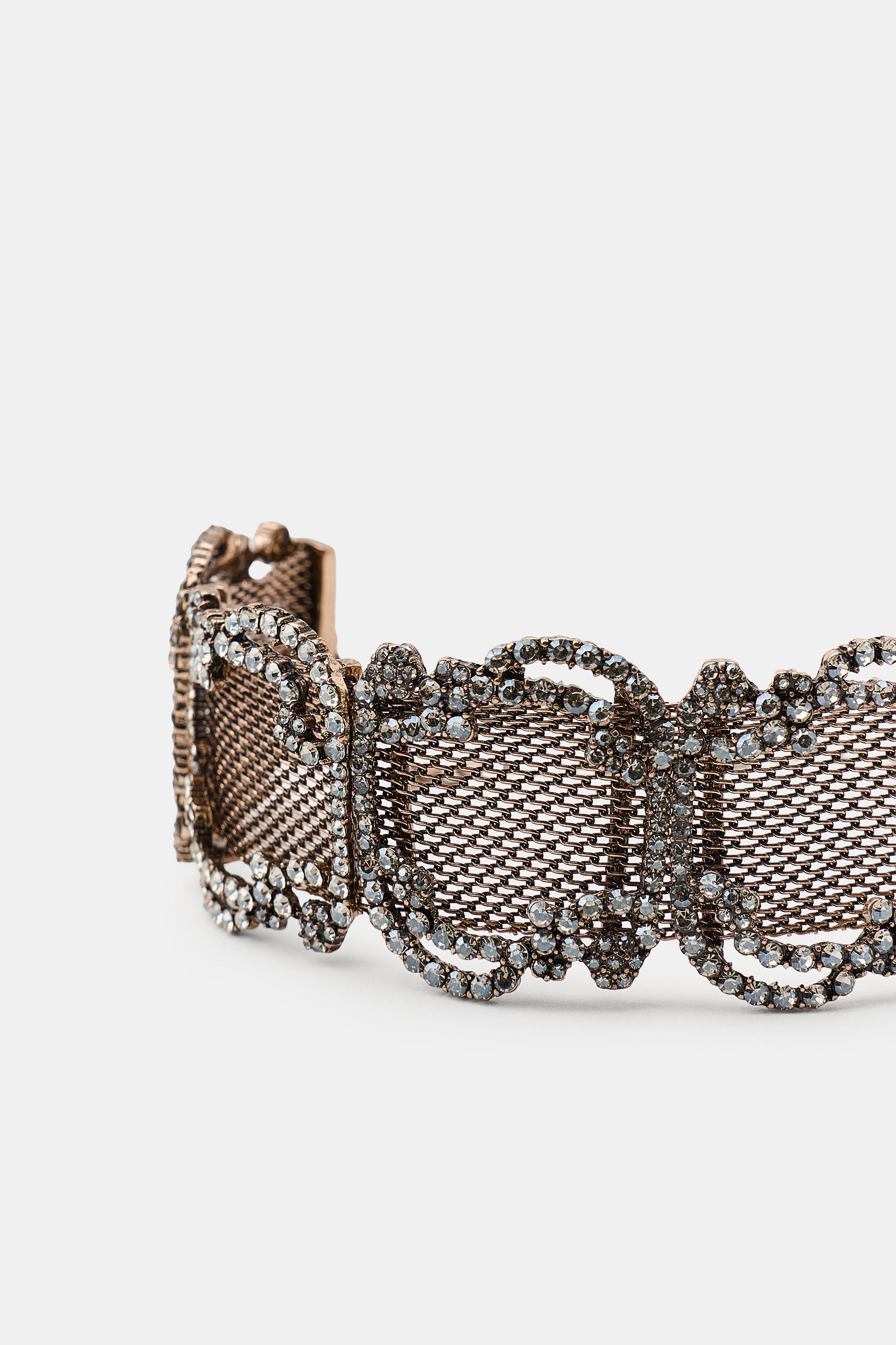 Женские аксессуары Zara METALLIC MESH SPARKLE CHOKER — фото 5