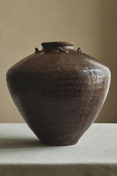 TERRACOTTA CERAMIC VASE - Brown / Taupe by Zara