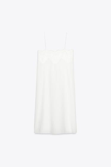 ROBE À BRETELLES BRODÉE ZW COLLECTION - Blanc de Zara - Image 5