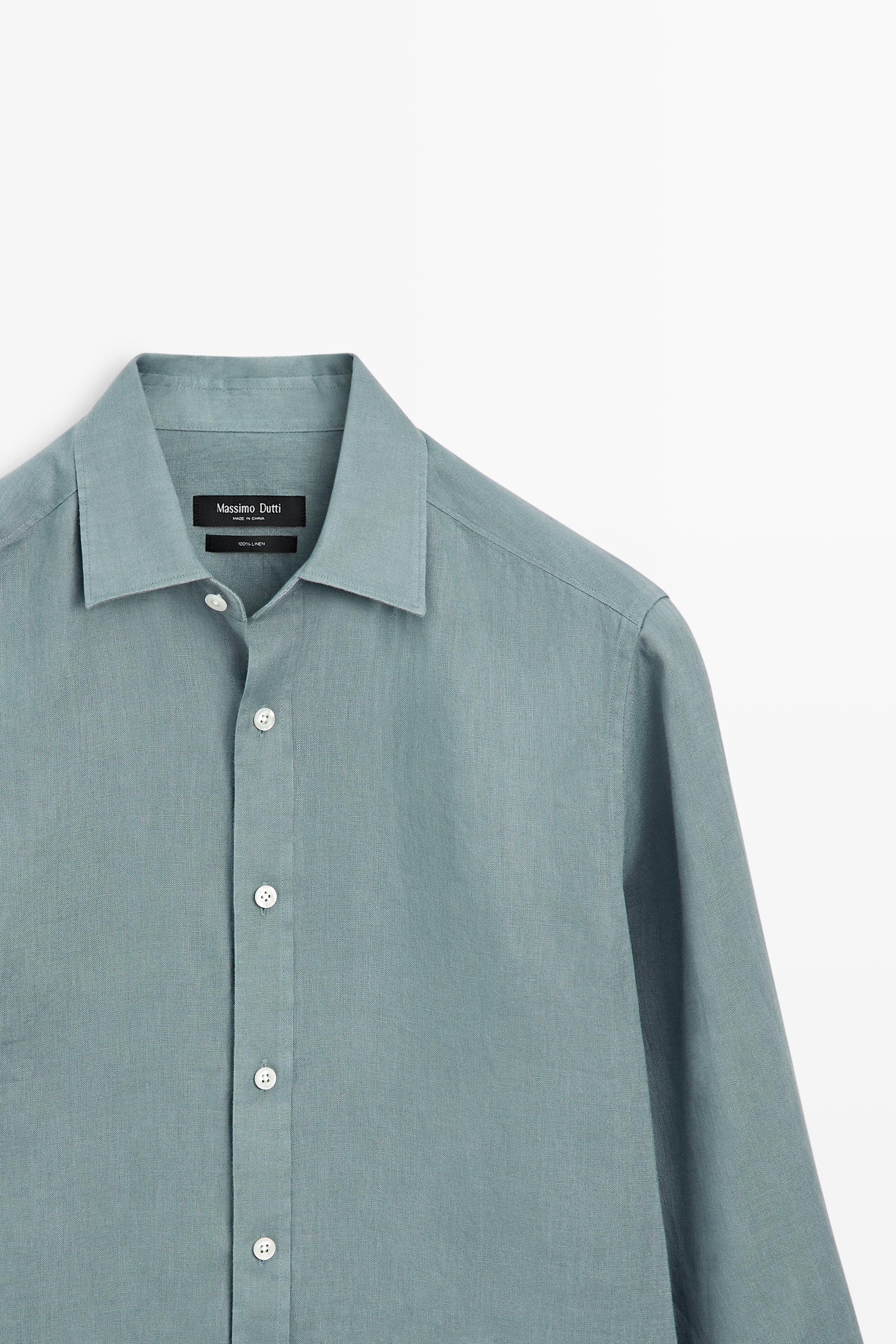 100% linen slim fit shirt