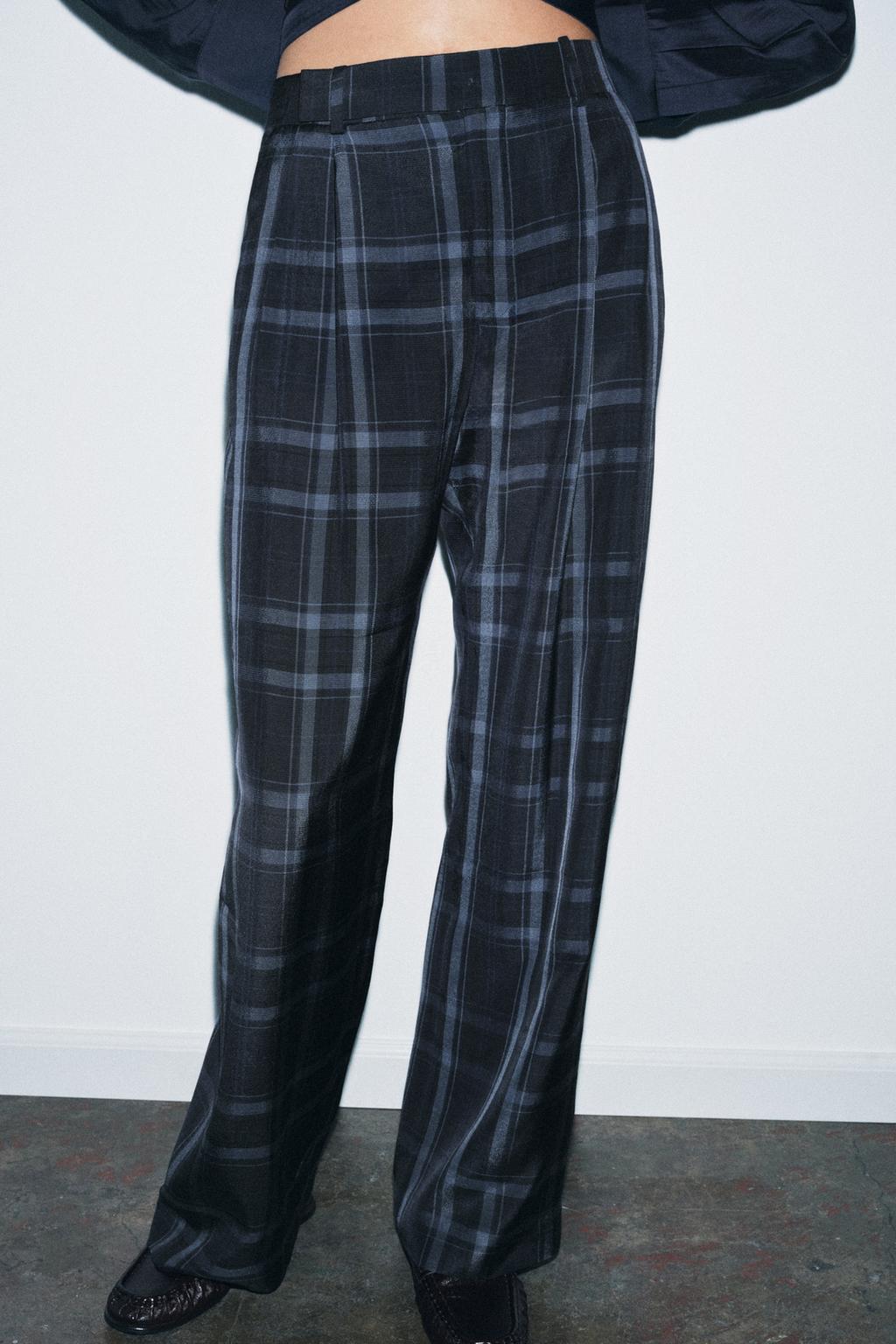 ZW COLLECTION PLAID WIDE LEG PANTS - image 2
