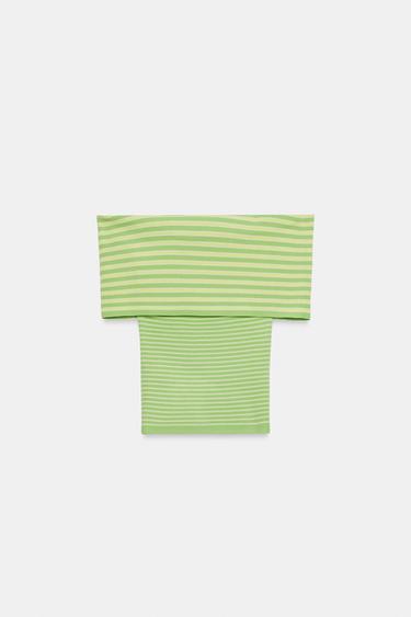 TOP OFF SHOULDER PUNTO RAYAS - único de Zara