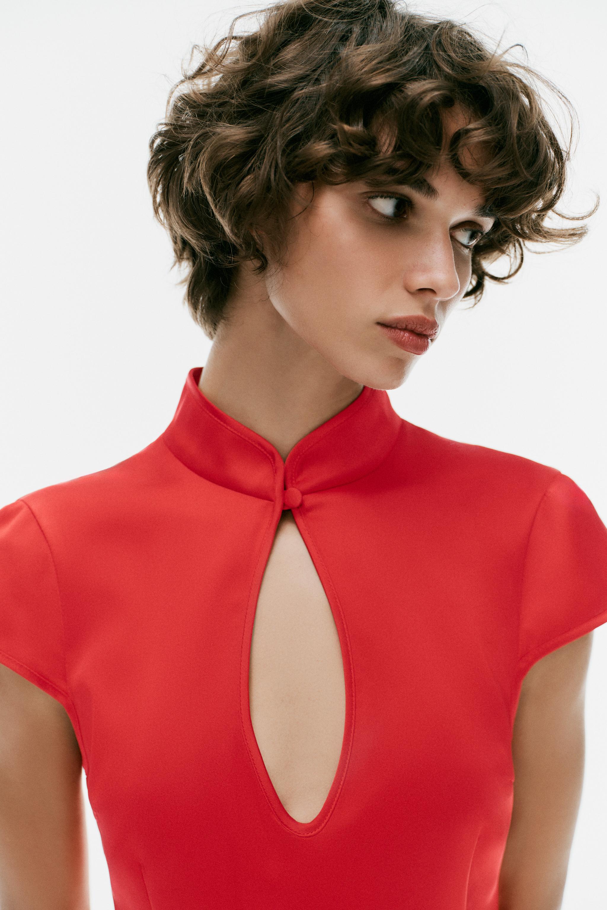 Zara YIRTMAÇLI SATEN YÜZEYLİ MİNİ ELBİSE görsel 8