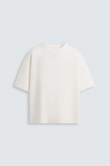 Zara RAISED PRINT SWEATSHIRT - White