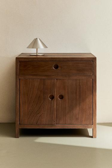 Zara ELM WOOD SIDE TABLE - Brown