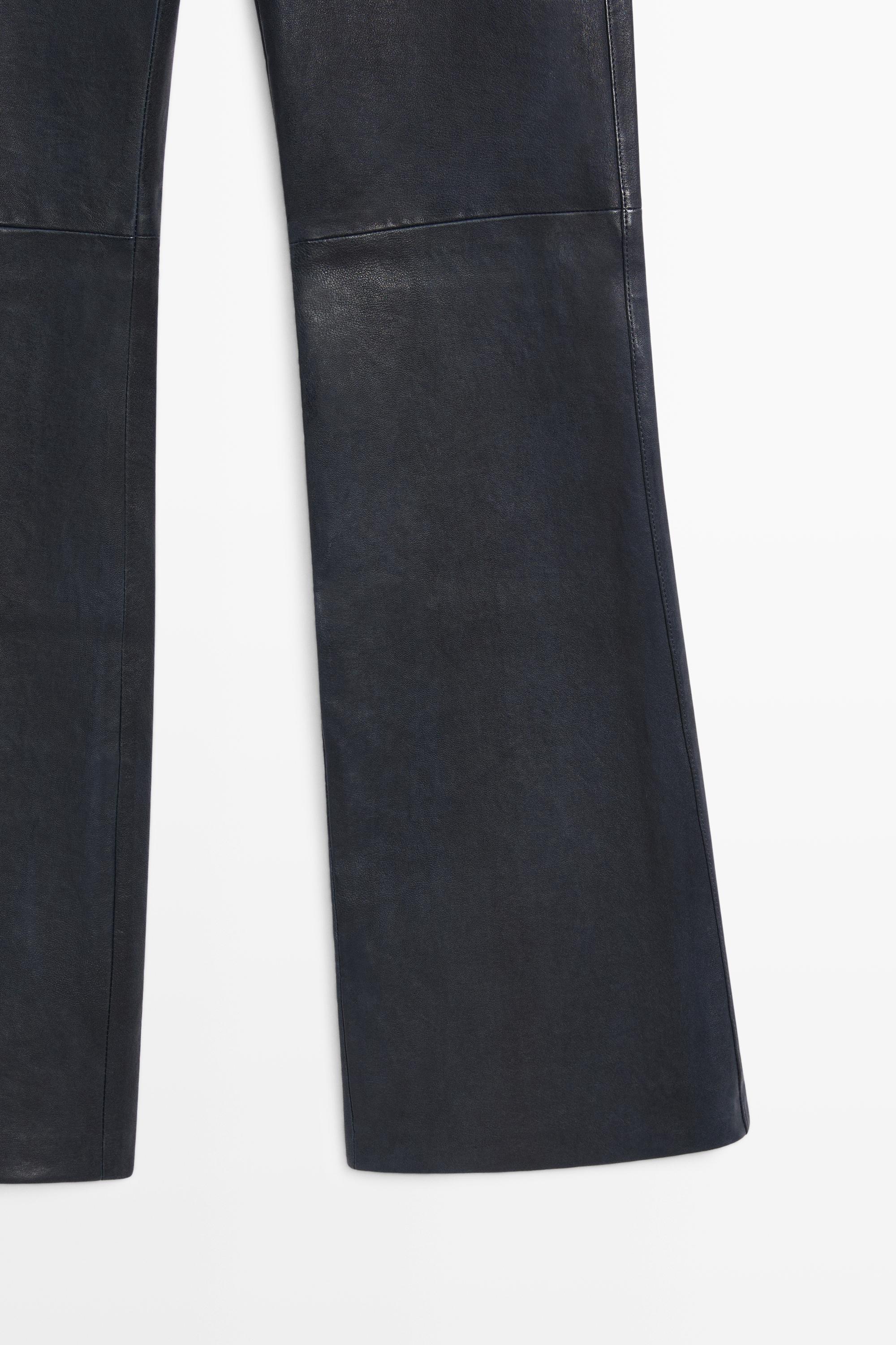Leggings flare en cuir nappa