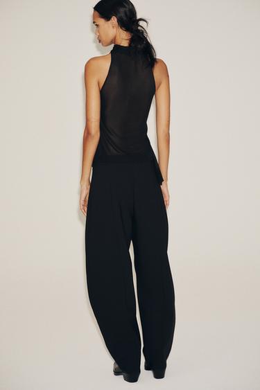SEMI-SHEER HALTER TOP - Black by Zara - Image 4