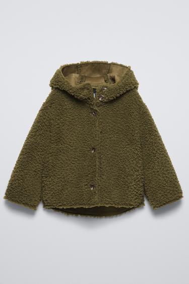 FAUX SHEARLING DOUBLE-FACED JACKET - Khaki by Zara