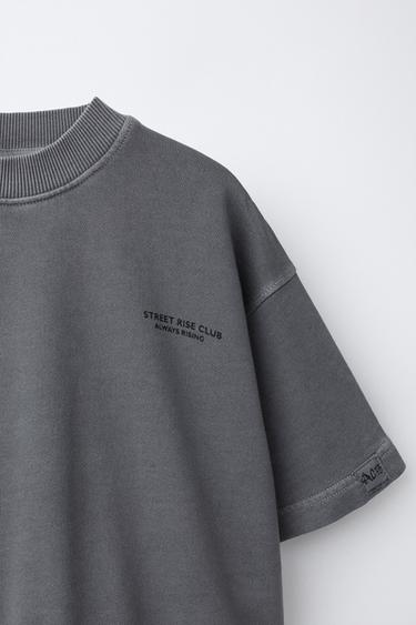 ENSEMBLE SWEAT-SHIRT À MANCHES COURTES ET SHORT CARGO - Gris anthracite de Zara - Image 3