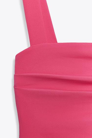 PLEATED MIDI DRESS - Fuchsia by Zara - Image 2