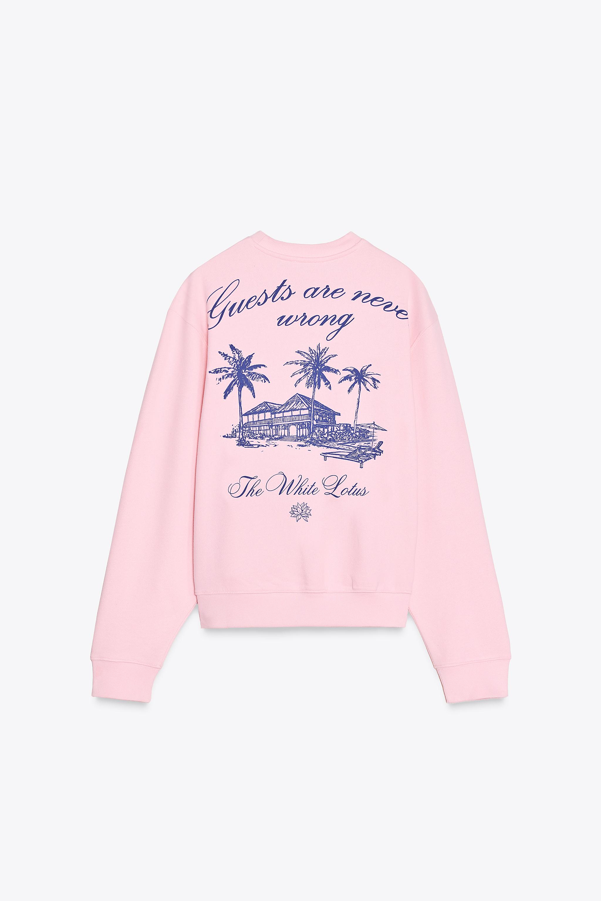 THE WHITE LOTUS FLEECE SWEATSHIRT - Pink | ZARA United States