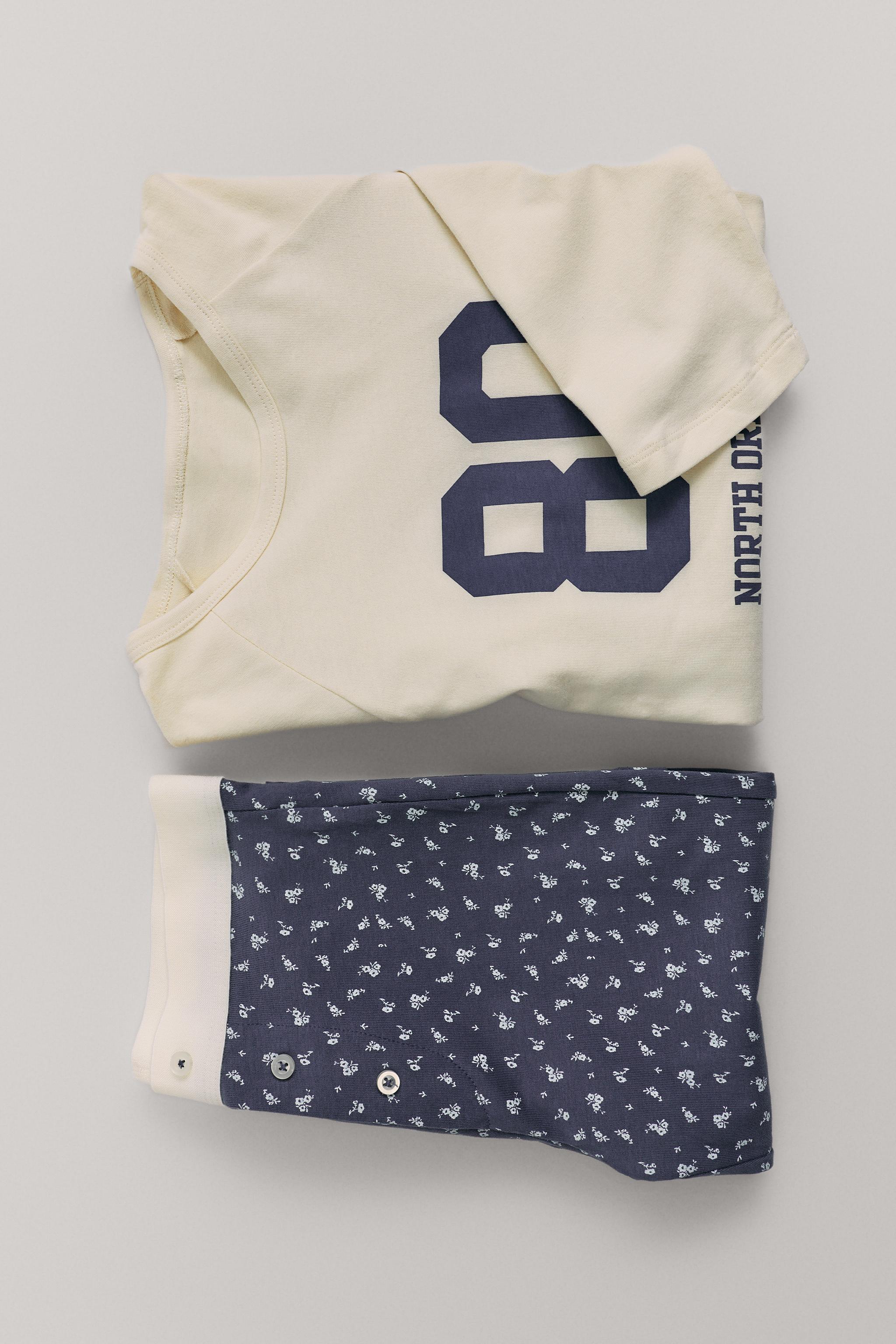 6-14 YEARS/ VARSITY FLORAL PYJAMAS — Navy blue