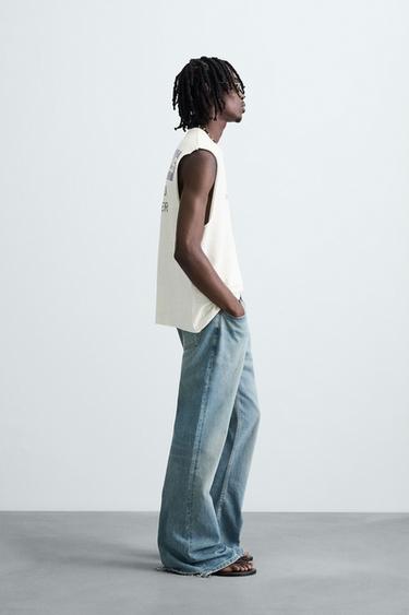 WASHED PRINT KNIT TANK TOP - Beige by Zara - Image 3