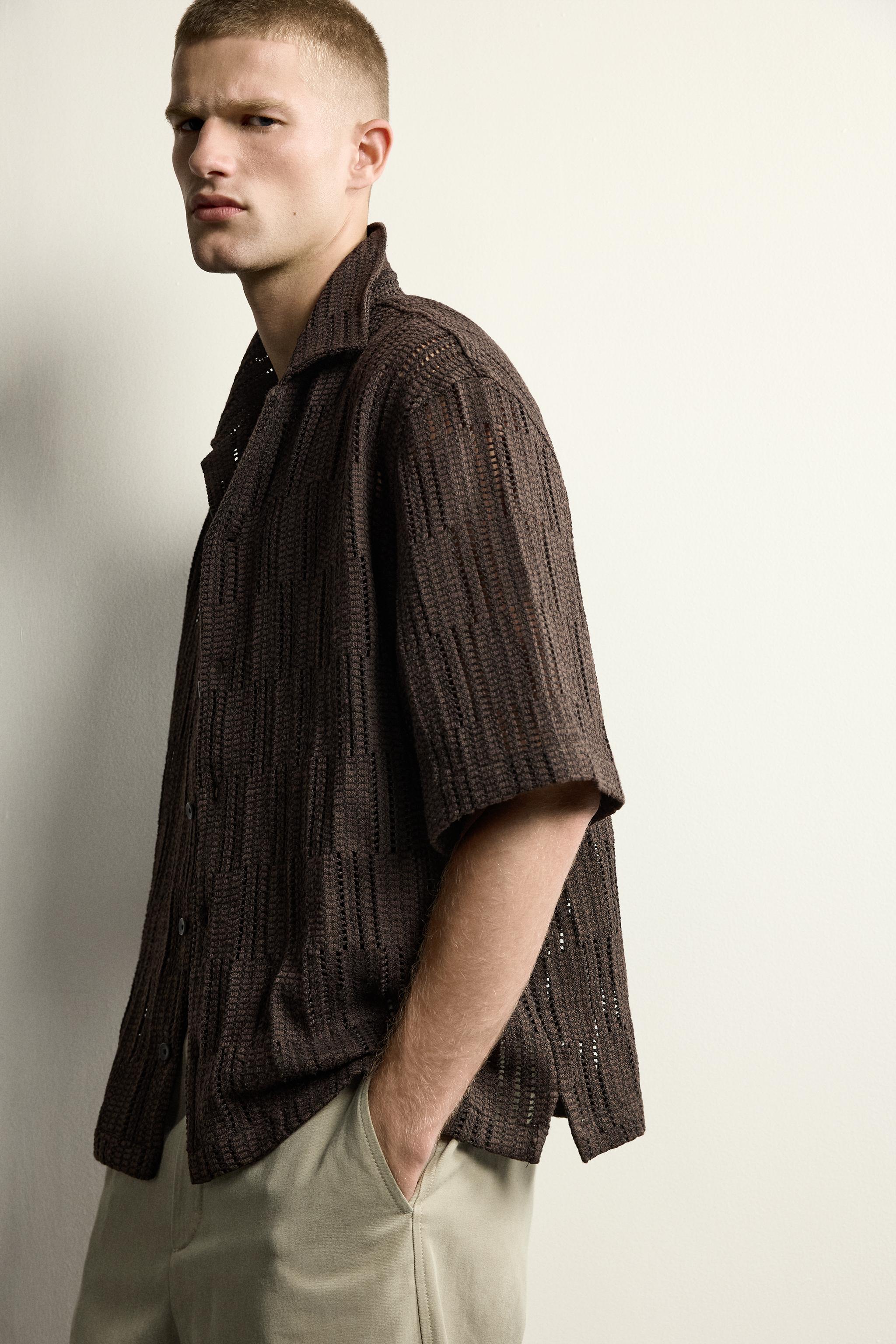 CHEMISE RELAXED FIT À STRUCTURE AJOURÉE