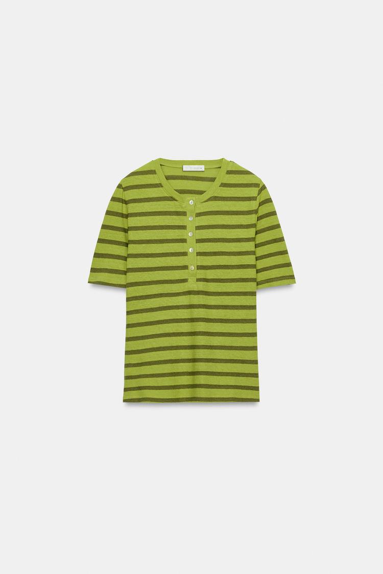 CAMISETA DE LINO CON BOTONES 4