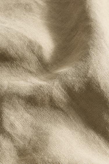 WASHED LINEN NAPKIN - Brown / Taupe by Zara - Image 3