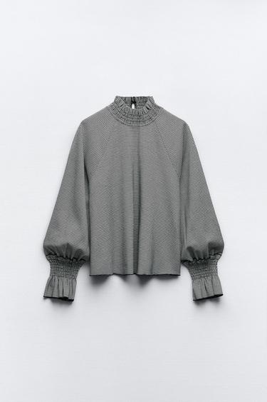 РУБАШКА С УЗОРОМ "ГУСИНАЯ ЛАПКА" — Черный / Белый от Zara — изображение 0