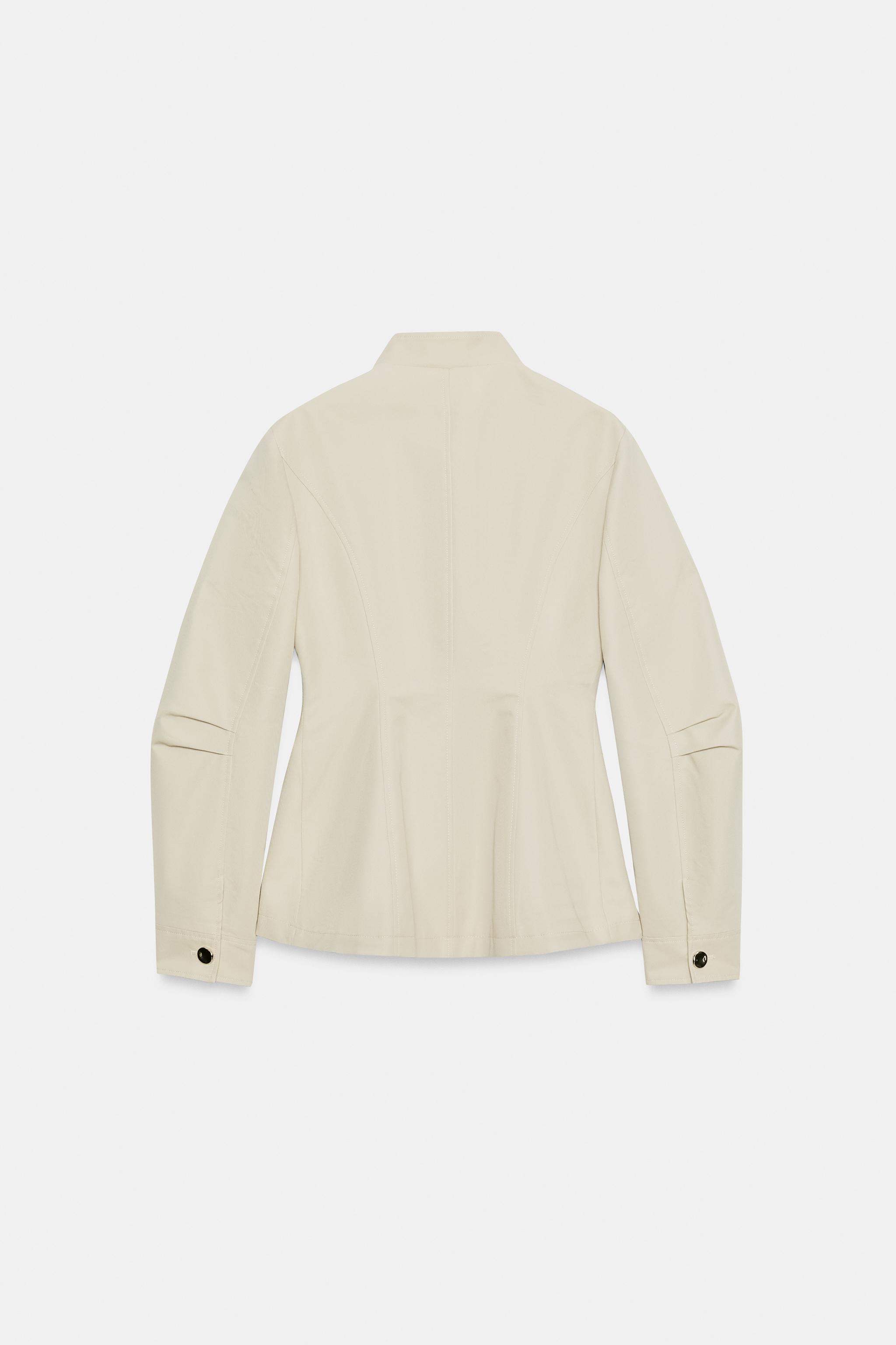 Женские куртки Zara FITTED STAND-UP COLLAR JACKET — фото 8