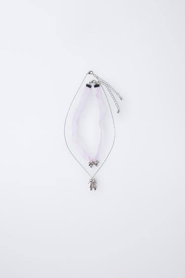 PACK OF TWO BALLET NECKLACES - Pale pink by Zara - Image 0