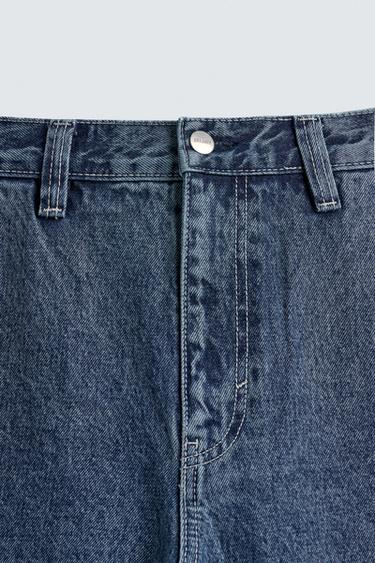 Zara DENIM CHINO PANTS - Blue