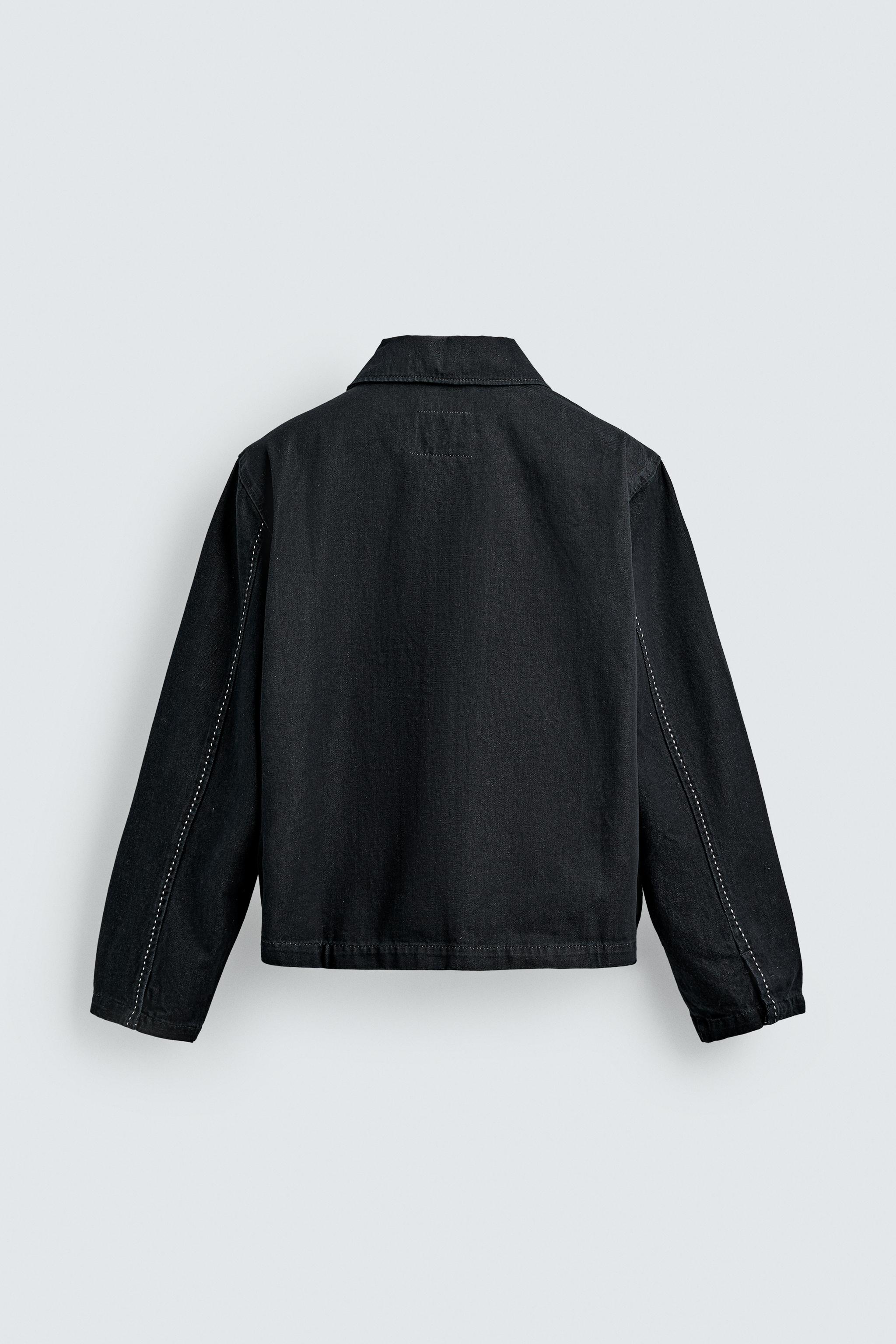 BLOUSON EN JEAN À SURPIQÛRES CONTRASTE