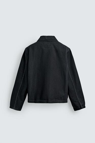 CONTRAST TOPSTITCH DENIM JACKET - Indigo by Zara - Image 8