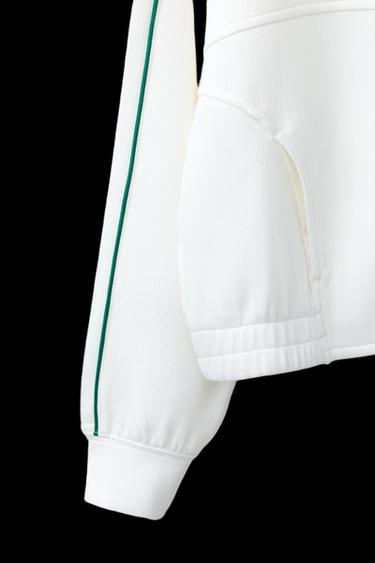 SUDADERA RIB CREMALLERA VIVOS CONTRASTE - Crudo claro de Zara