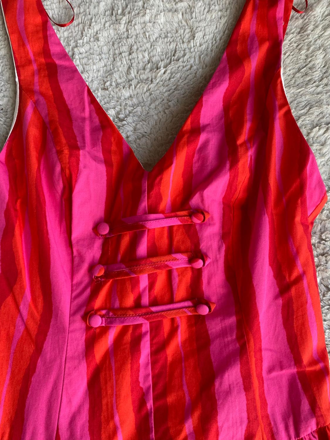 STRIPED DRESS WITH FROGGING DETAIL - Image 3