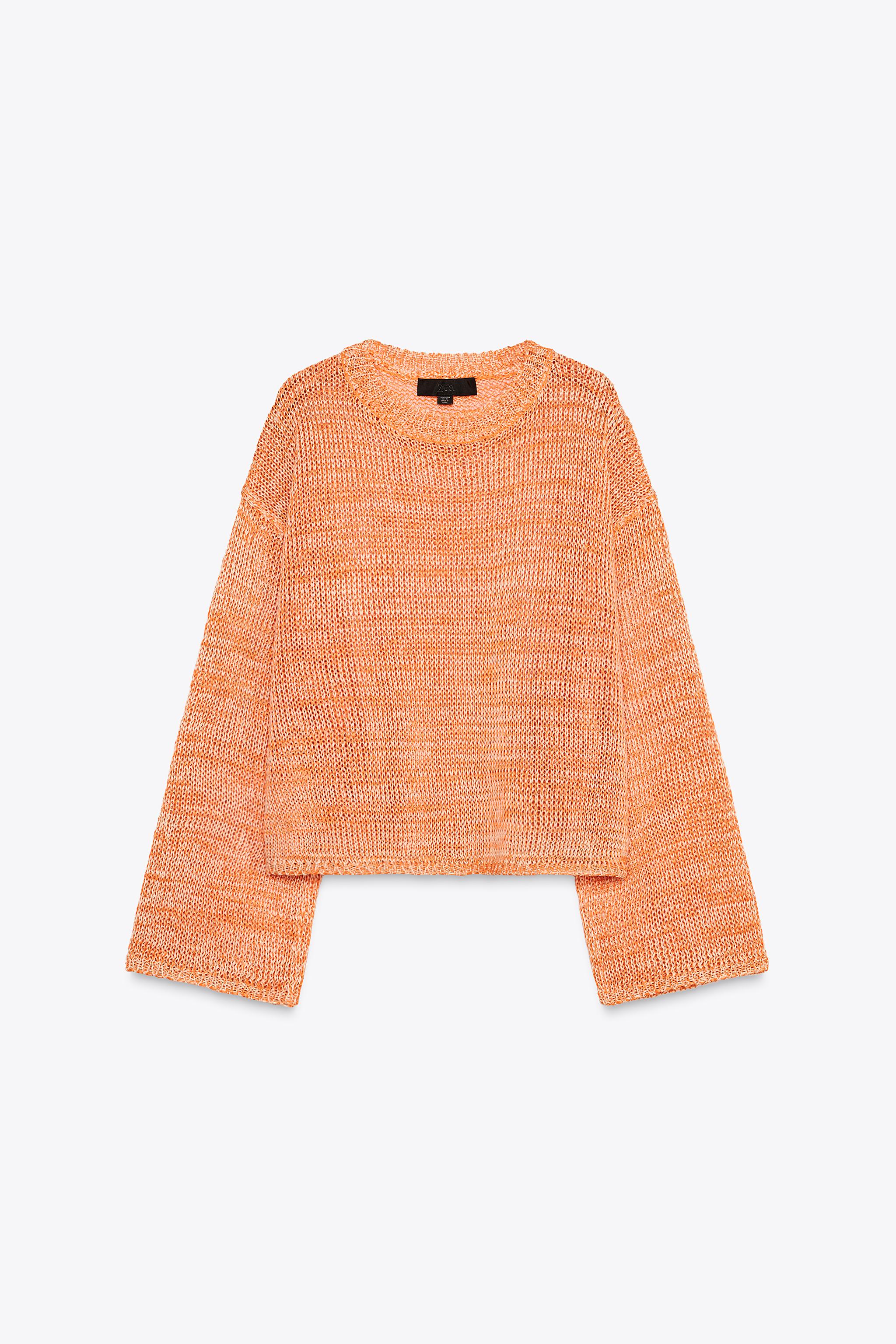 リボンニットセーター - オレンジ色 | ZARA Japan / 日本