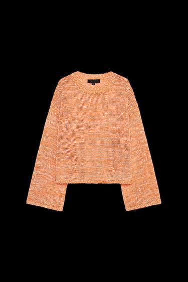 RIBBED KNIT SWEATER - Orange by Zara - Image 0
