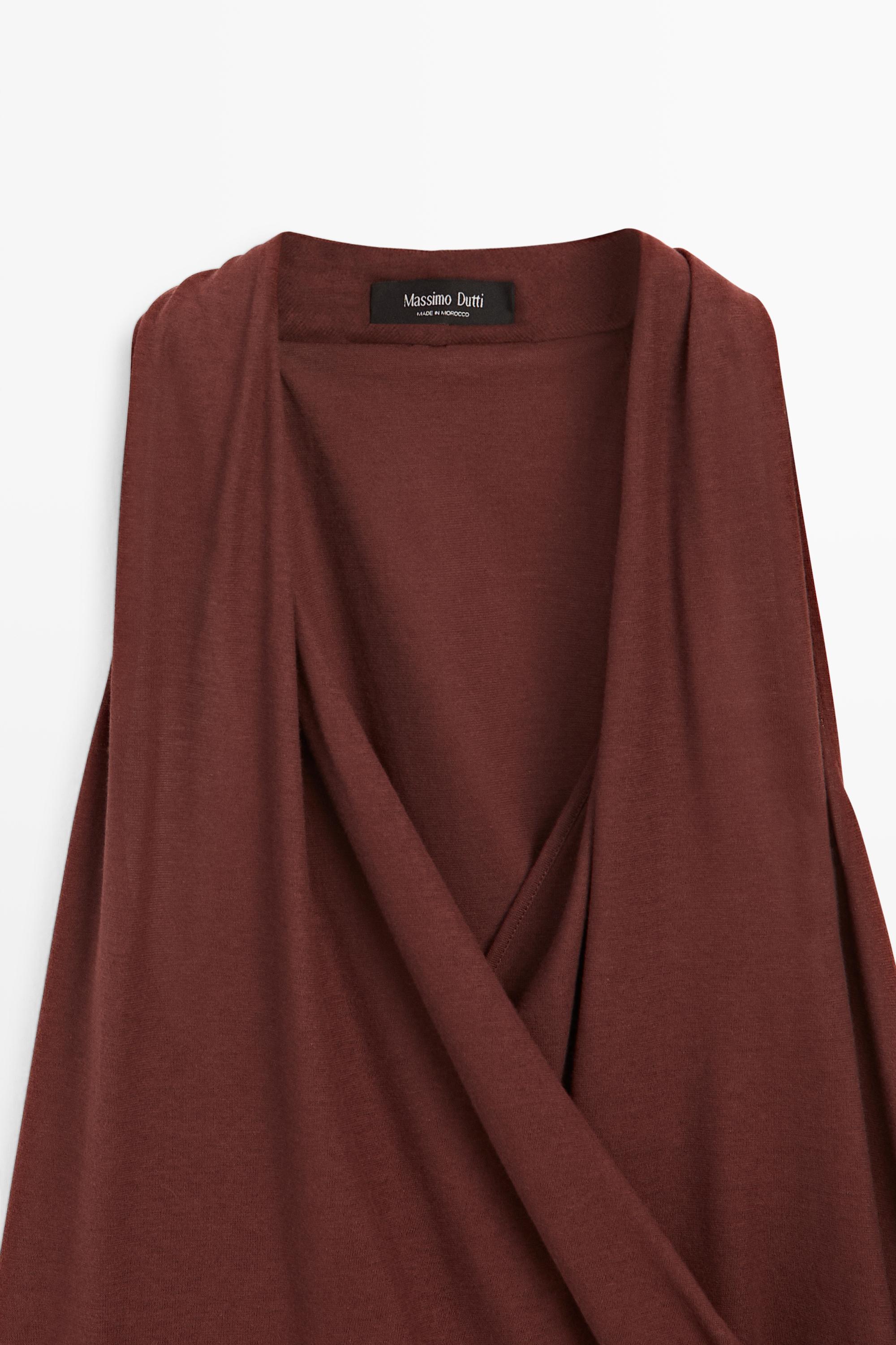 100% cotton draped surplice top