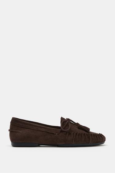 MOCASSIM DE CAMURÇA COM TASSEL - Marrom-chocolate da Zara - Imagem 0