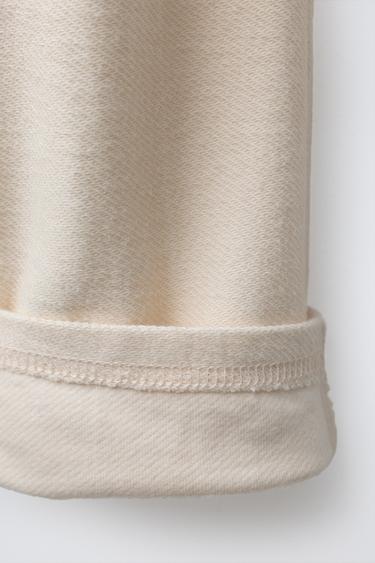 TWILL TROUSERS WITH BUTTON - Ecru by Zara - Image 3