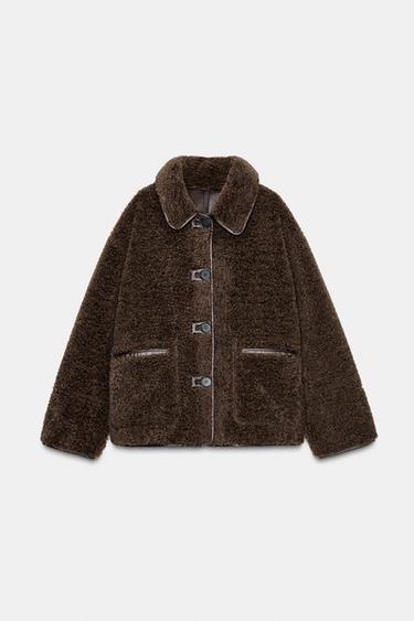 MANTEAU DOUBLE FACE RÉVERSIBLE - Marron de Zara - Image 9