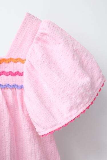 TOP TEXTURÉ ONDULÉ EN CONTRASTE - Rose / Mauve de Zara - Image 3