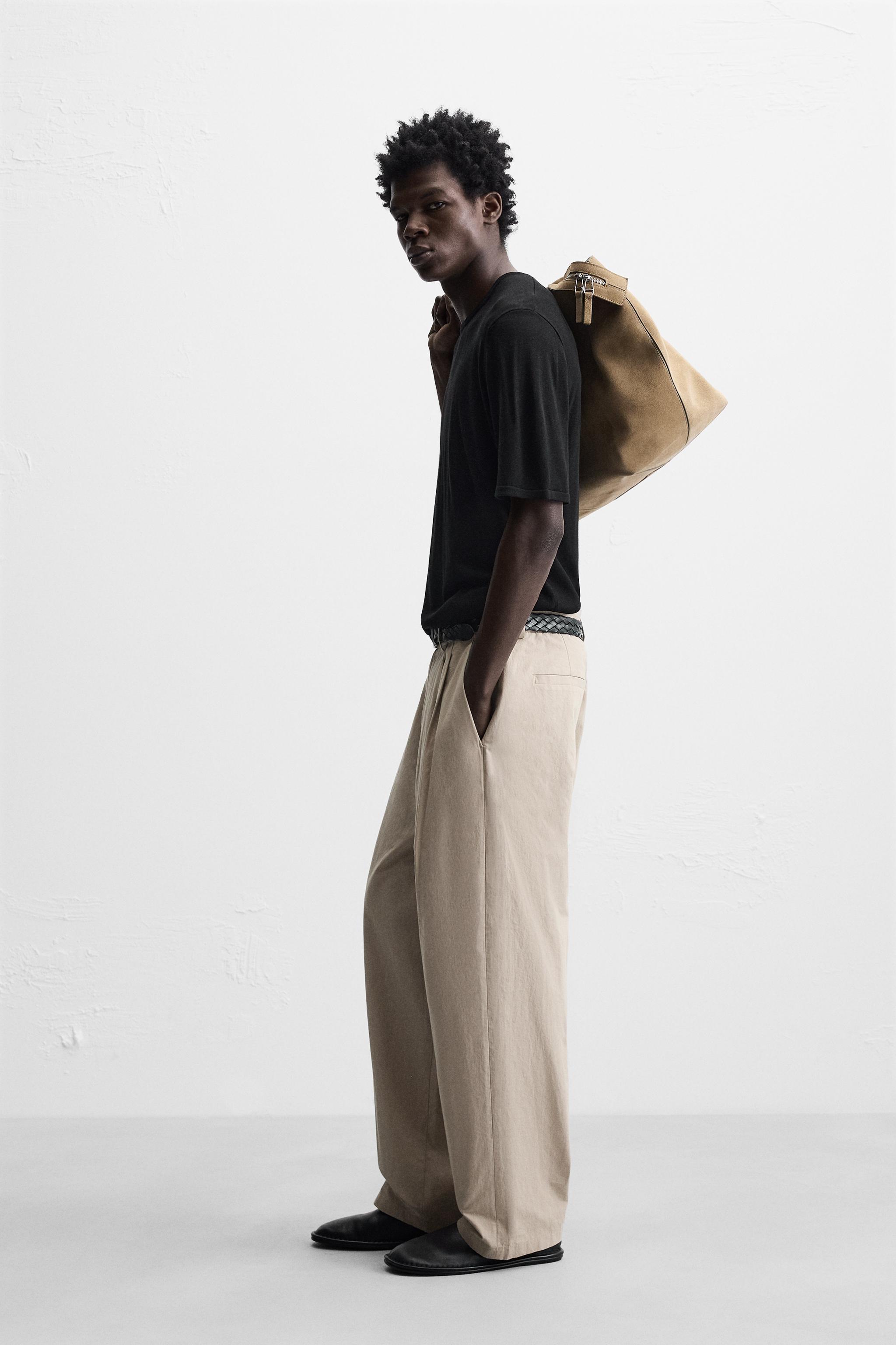 【ZARA】フルイドニットTシャツ エクリュ/ブルー | 0304/406/080 フルイドニットTシャツ - ストライプ | ZARA Japan / 日本