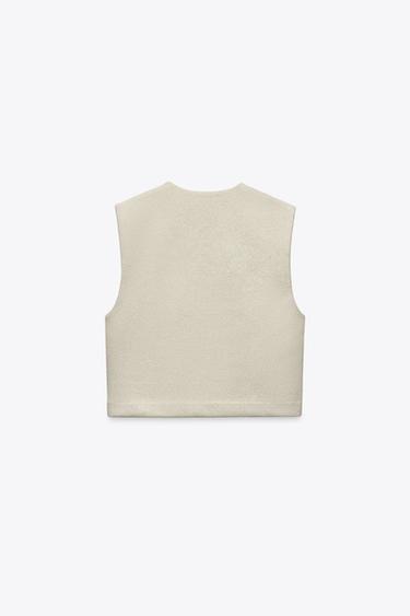 SOFT V-NECK WAISTCOAT - Light sand by Zara - Image 5