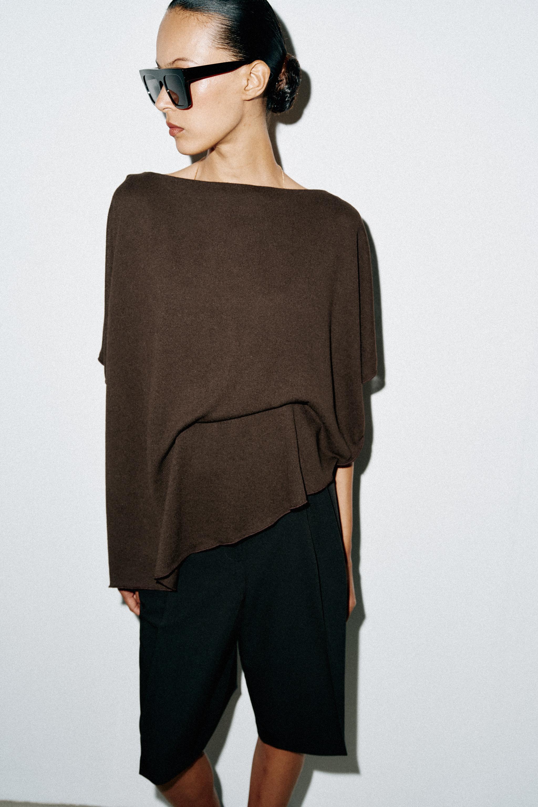 Женские топы Zara DRAPED CAPE TOP — фото 2