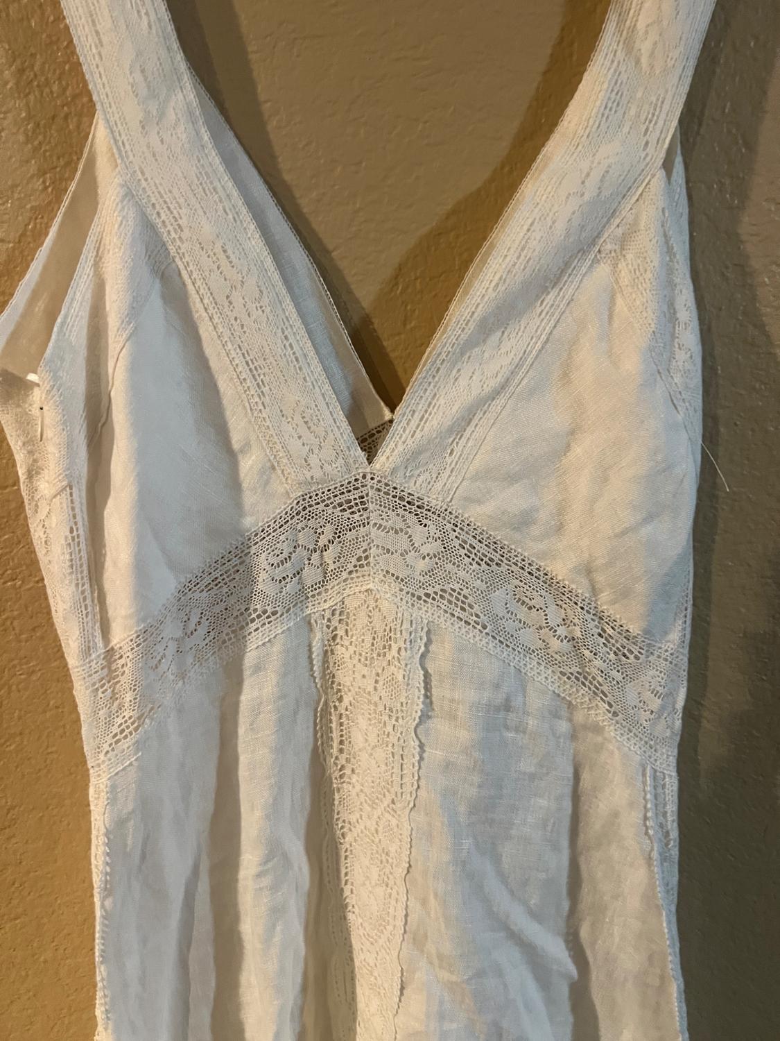 NEW ZARA ZW COLLECTION LONG VNECK SLIP DRESS WHITE 4786/012 NEW - Image 4