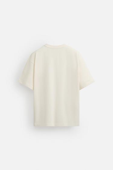 T-SHIRT BRODÉ EN MATIÈRES VARIÉES - Écru de Zara - Image 7