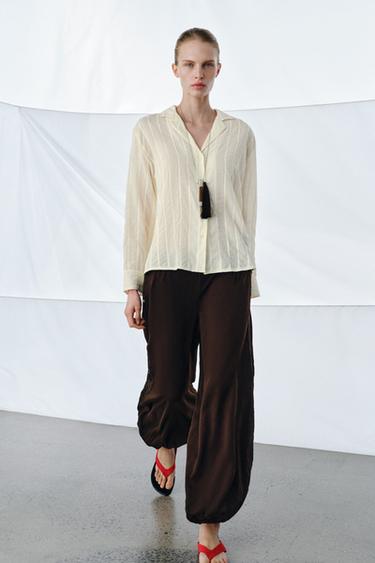 CAMISA RAYAS ZW COLLECTION - Crudo de Zara