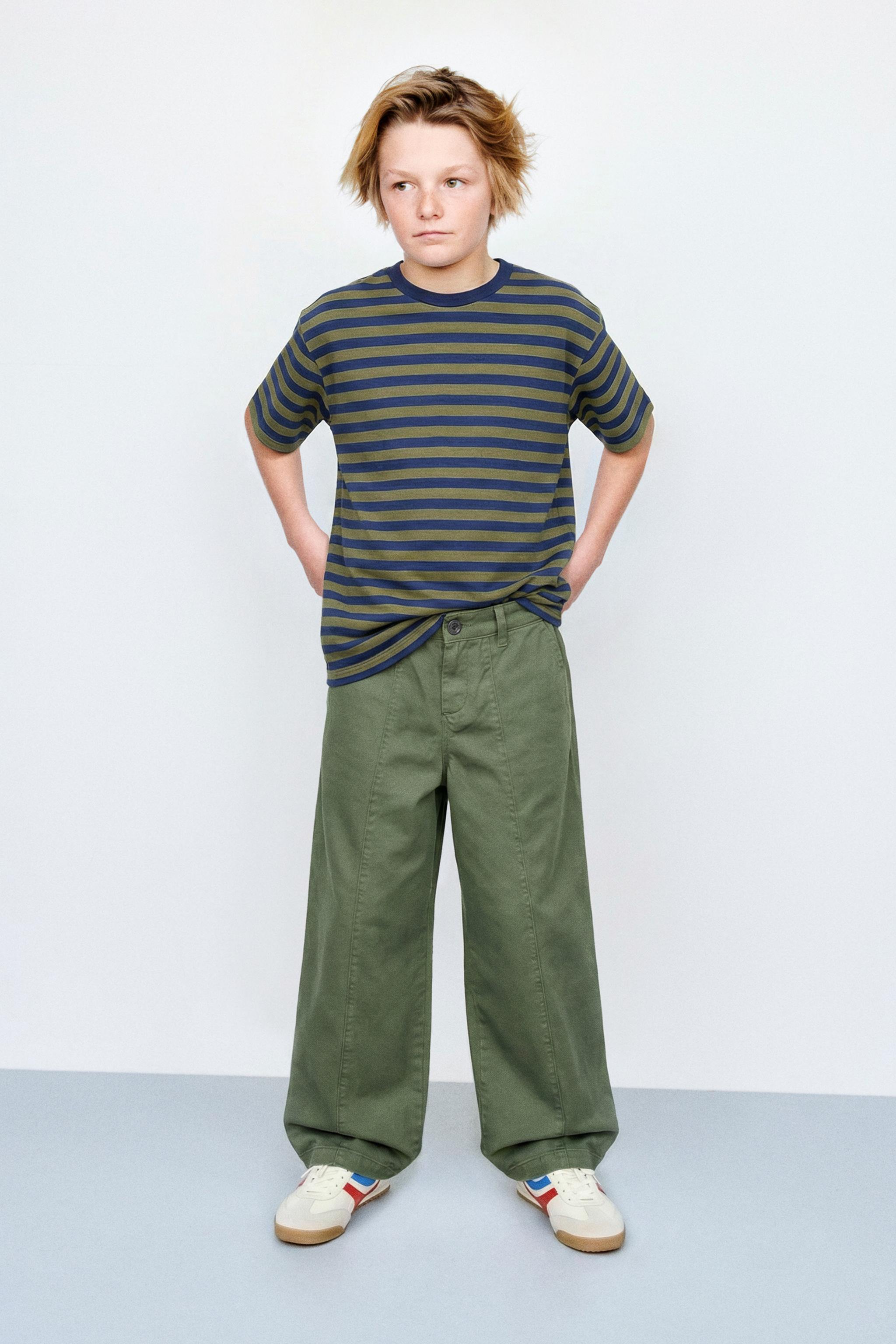 BALLOON TROUSERS WITH SEAM DETAIL — Khaki