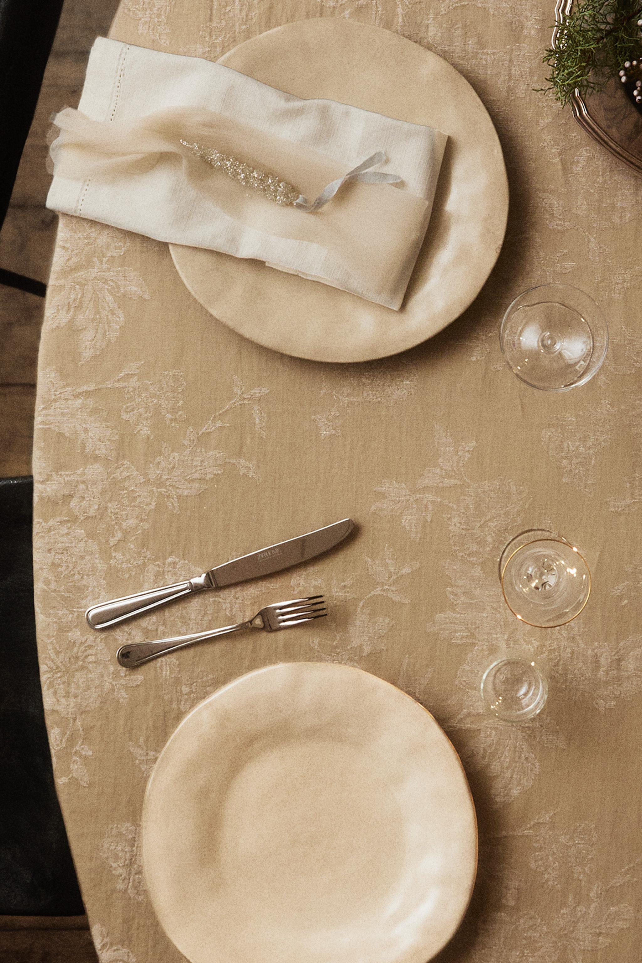 CHRISTMAS LINEN JACQUARD TABLECLOTH