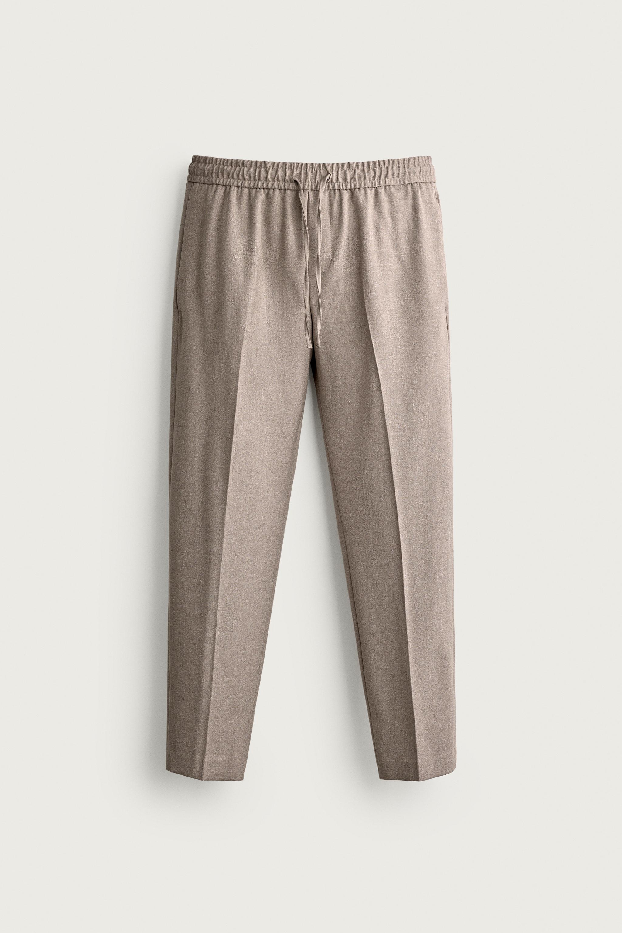 COMFORT JOGGER WAIST PANTS — taupe brown