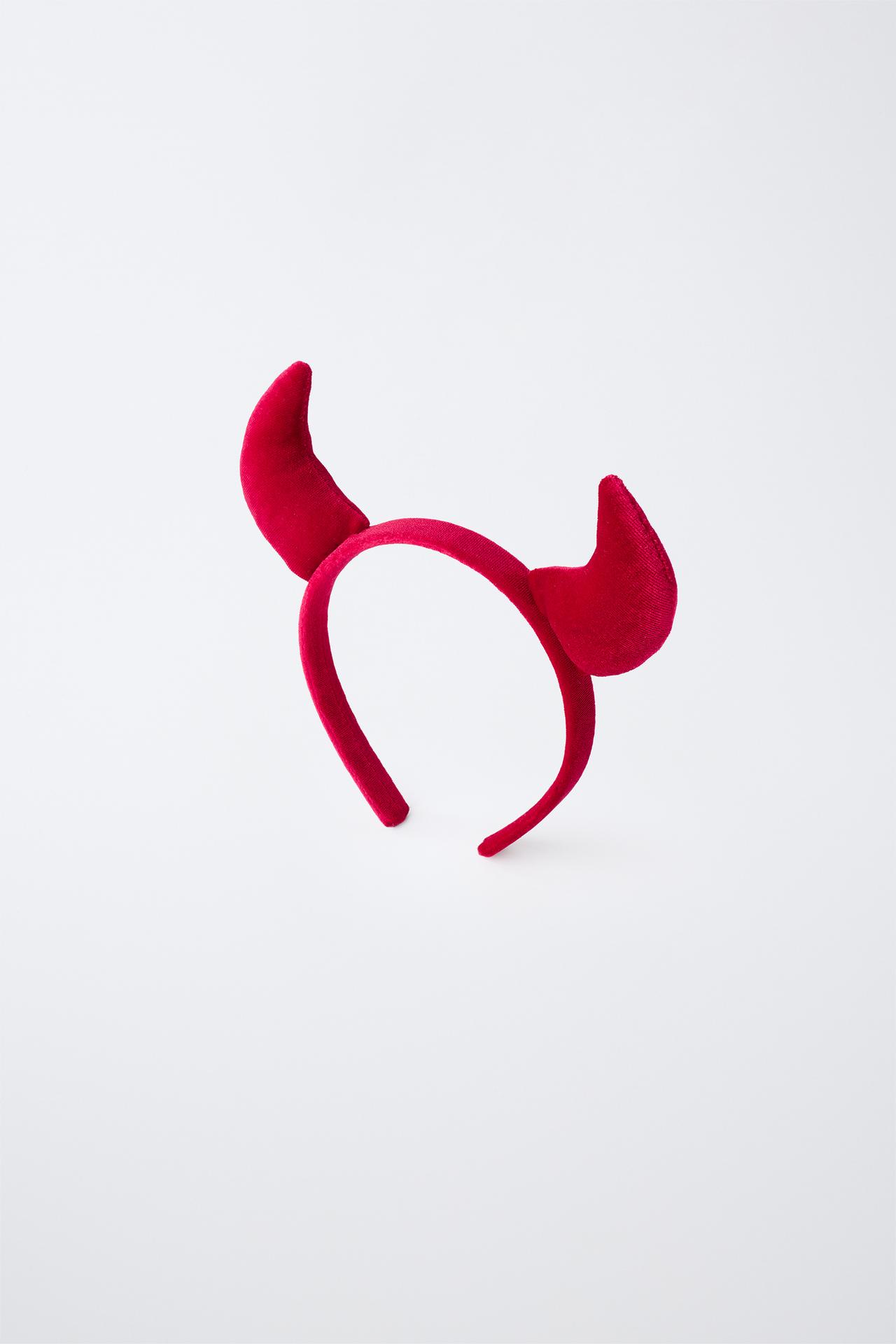 DEVIL COSTUME HORN HEADBAND — Red