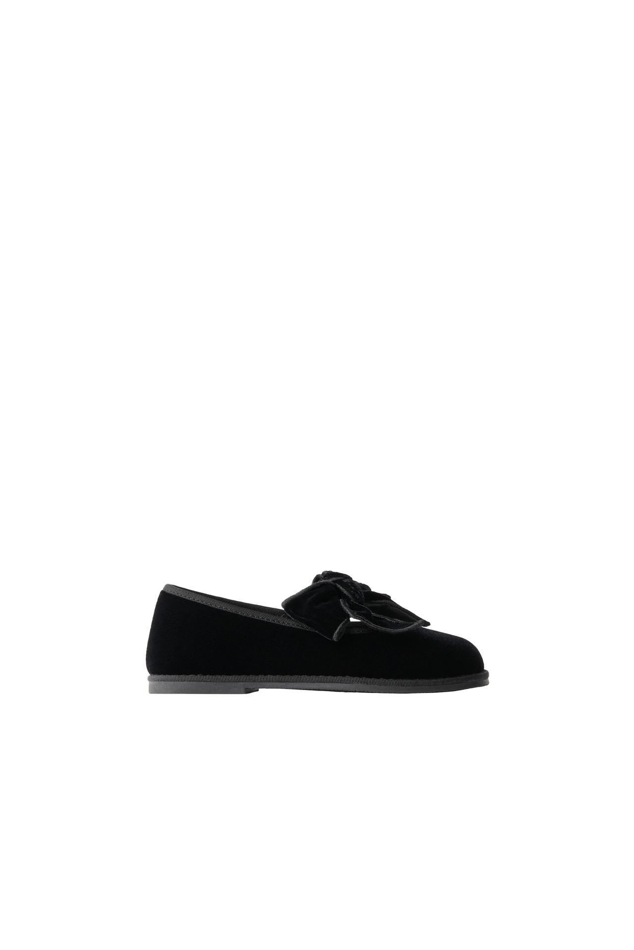 VELVET BOW BALLERINAS