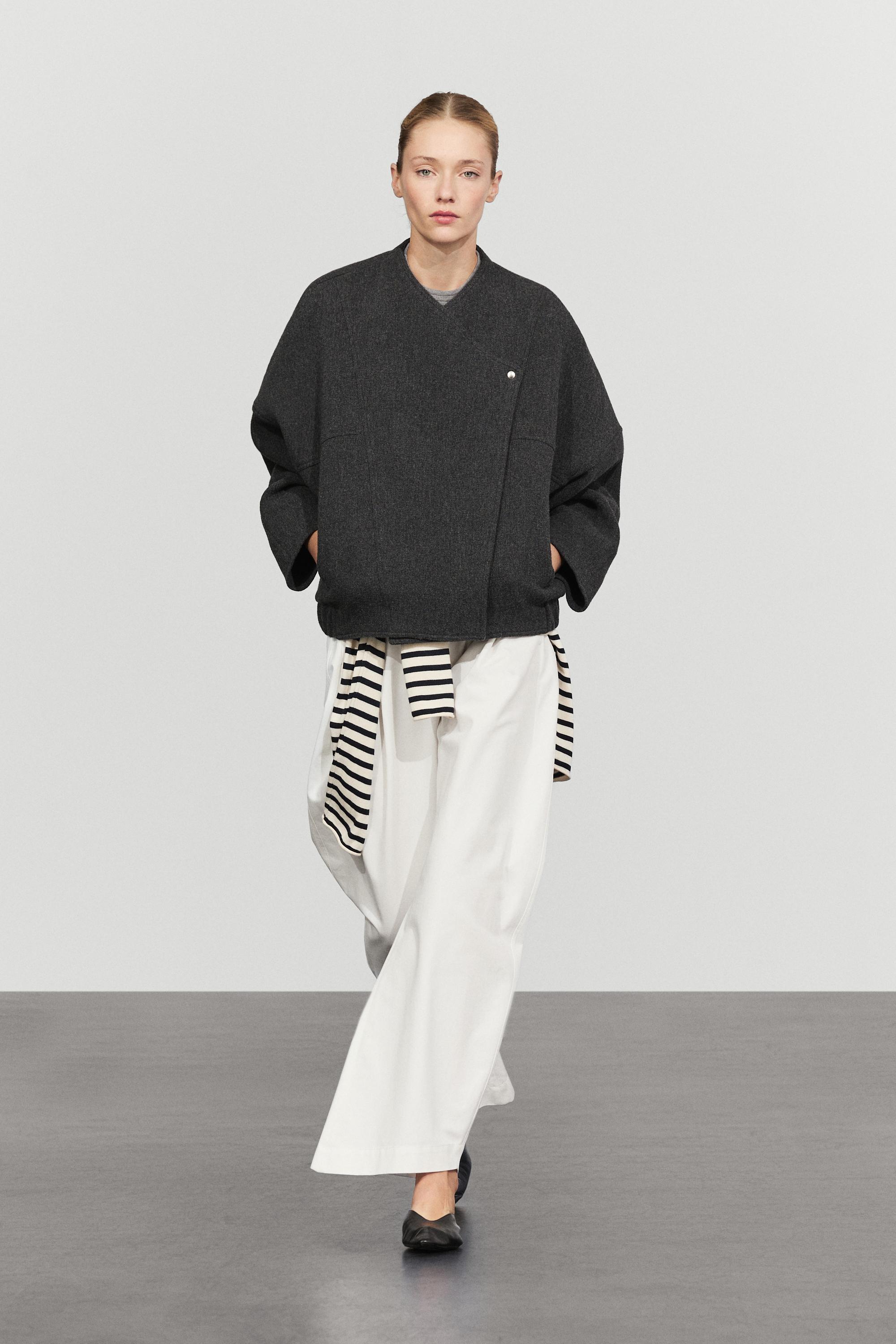 Wool blend bomber jacket