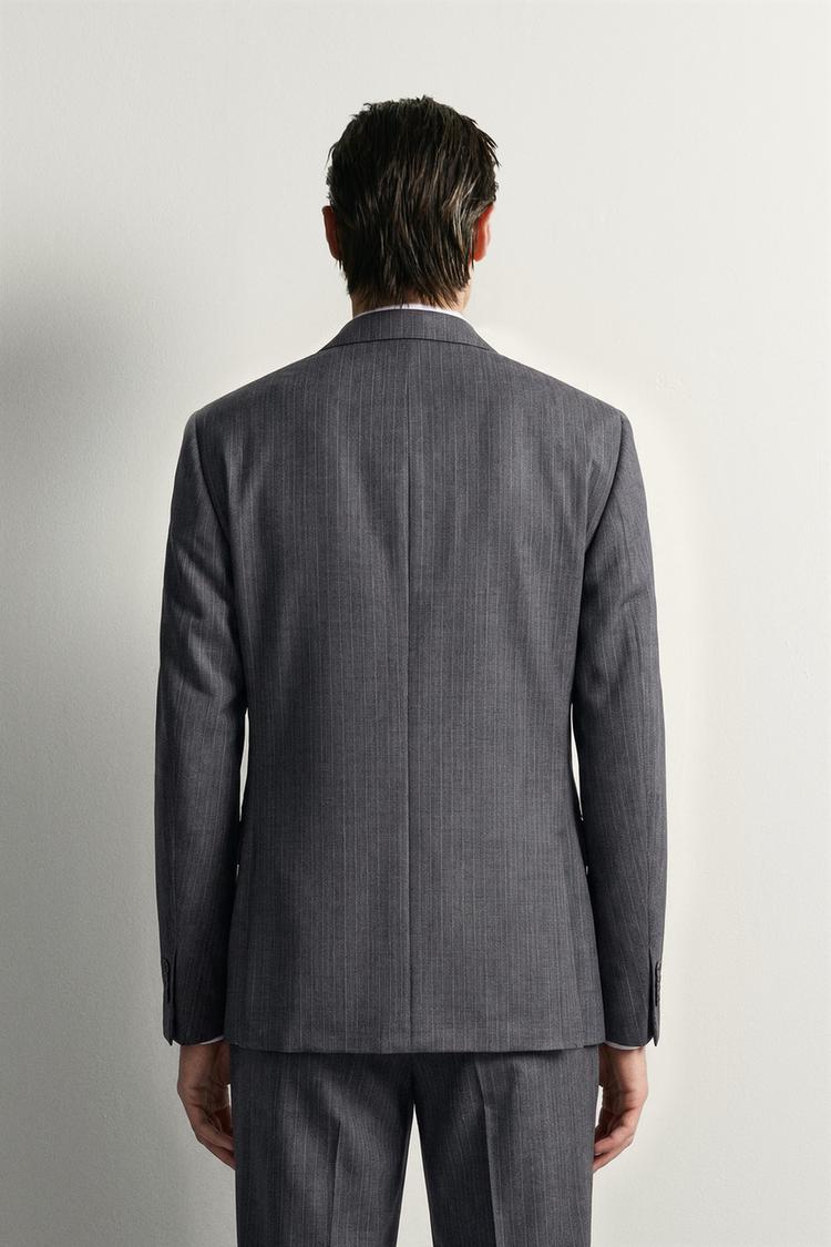 Blazer de traje de lana 100% a rayas 3